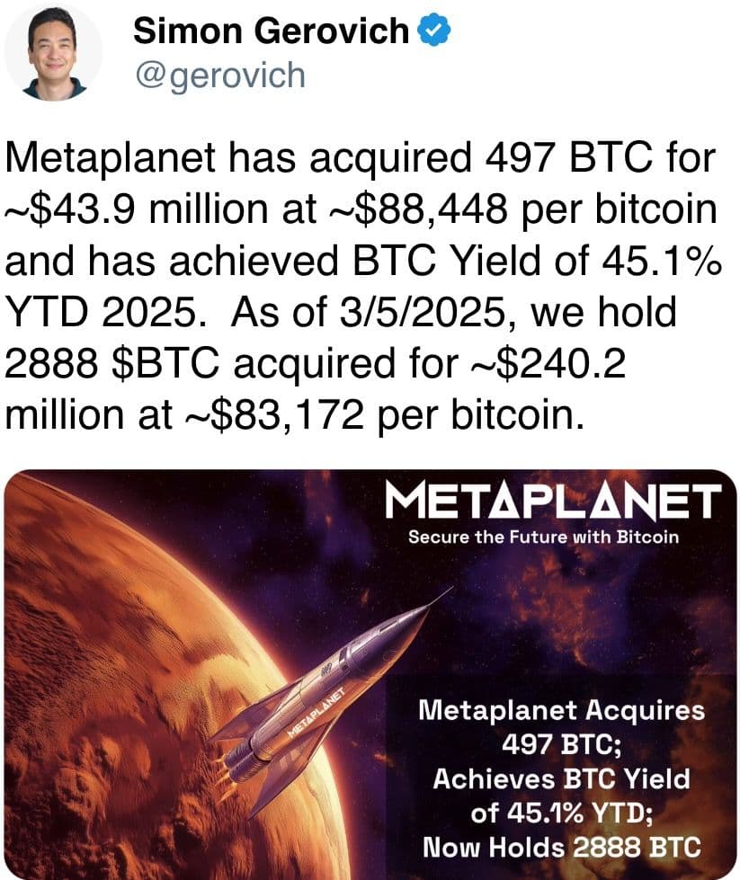 Metaplanet acquired BTC